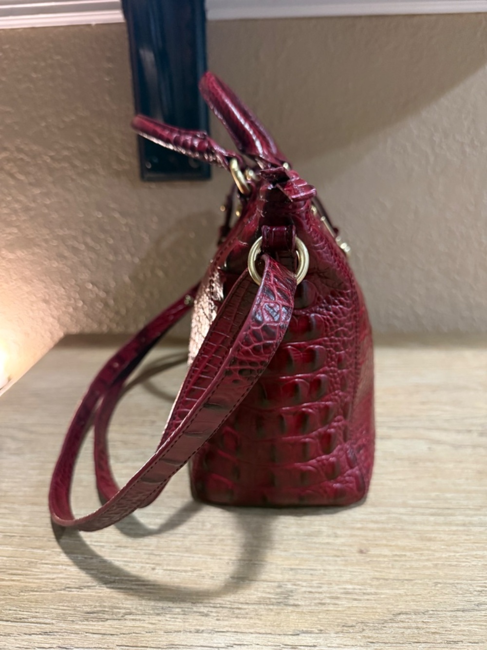 BRAHMIN Mini Arno Tote in Deep Red - Picture 4 of 12